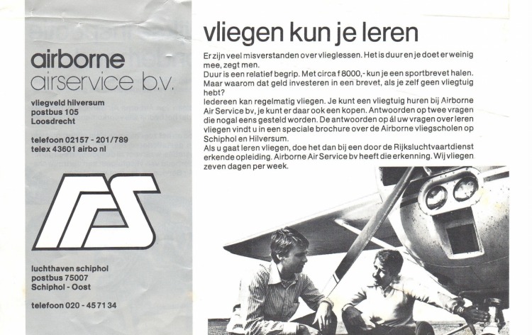 Airborne Air Service Folder voorkant aas