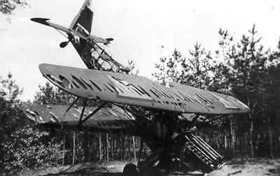 Fokker C.X (718 of I-2 LvR at Hilversum) was destroyed on 10 mei 1940